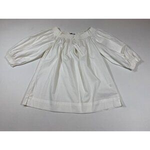 NWT Trina Turk Womens Off-Shoulder White Blouse Smocked Accent Size S (GG382)